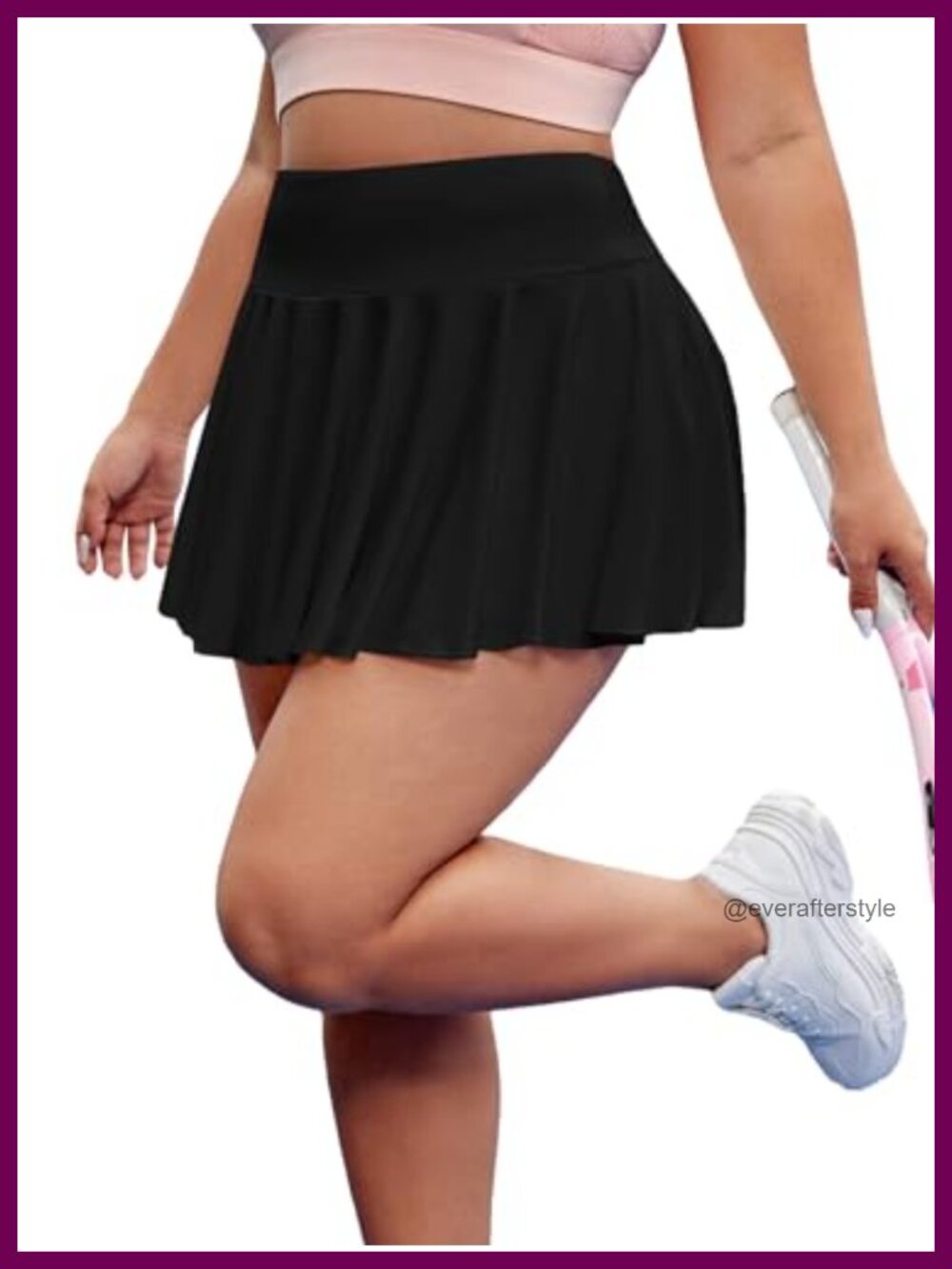 Plus Size High Waisted Pleated Tennis Workout Skirt